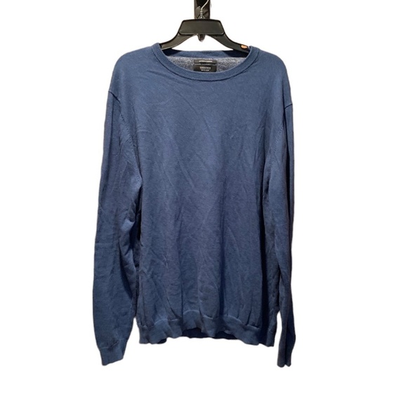 Nordstrom Men's Shop Cotton/Cashmere Blend Sweater in blue XXL Tall - Picture 1 of 6